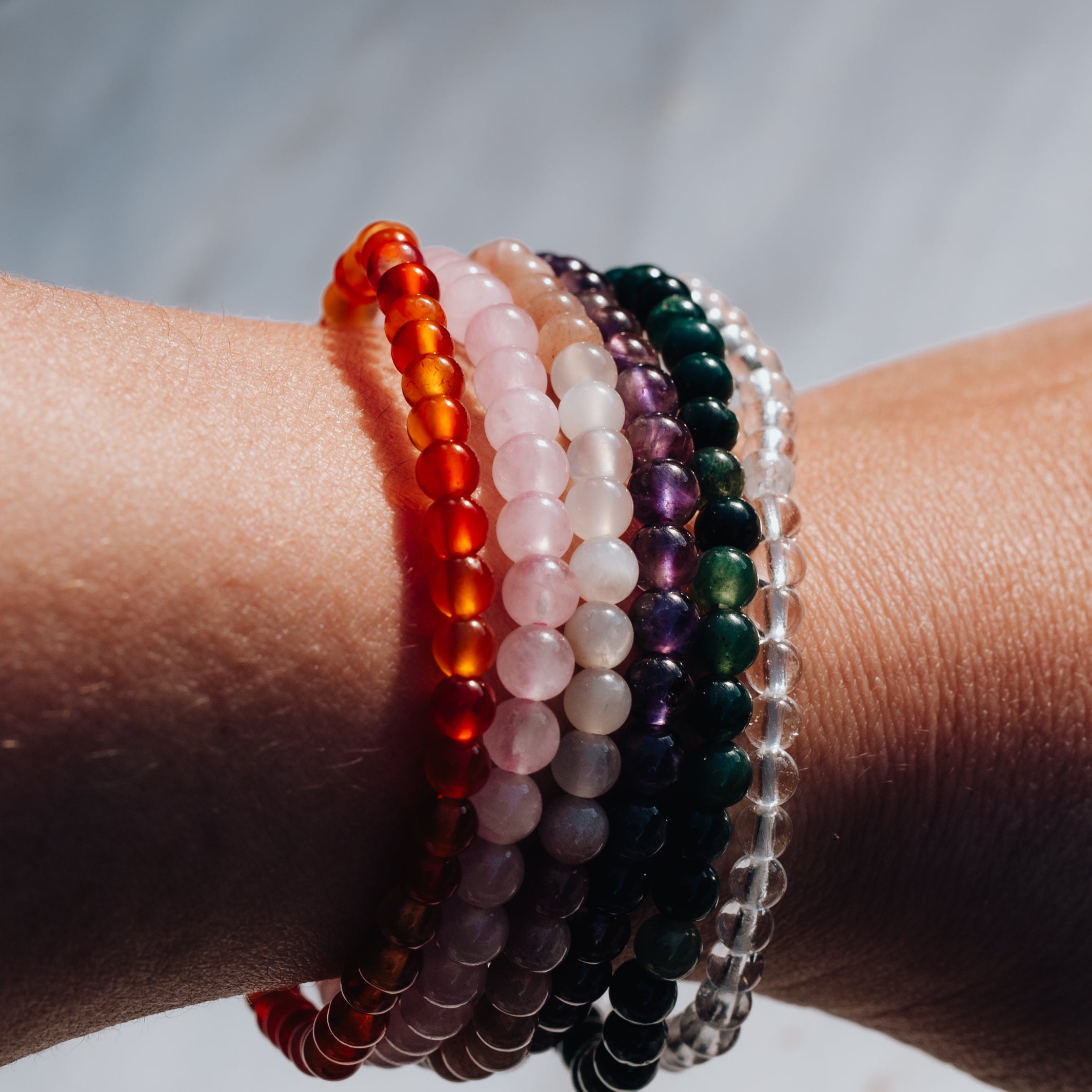 Bunter Mondstein Armband - Ich lass los