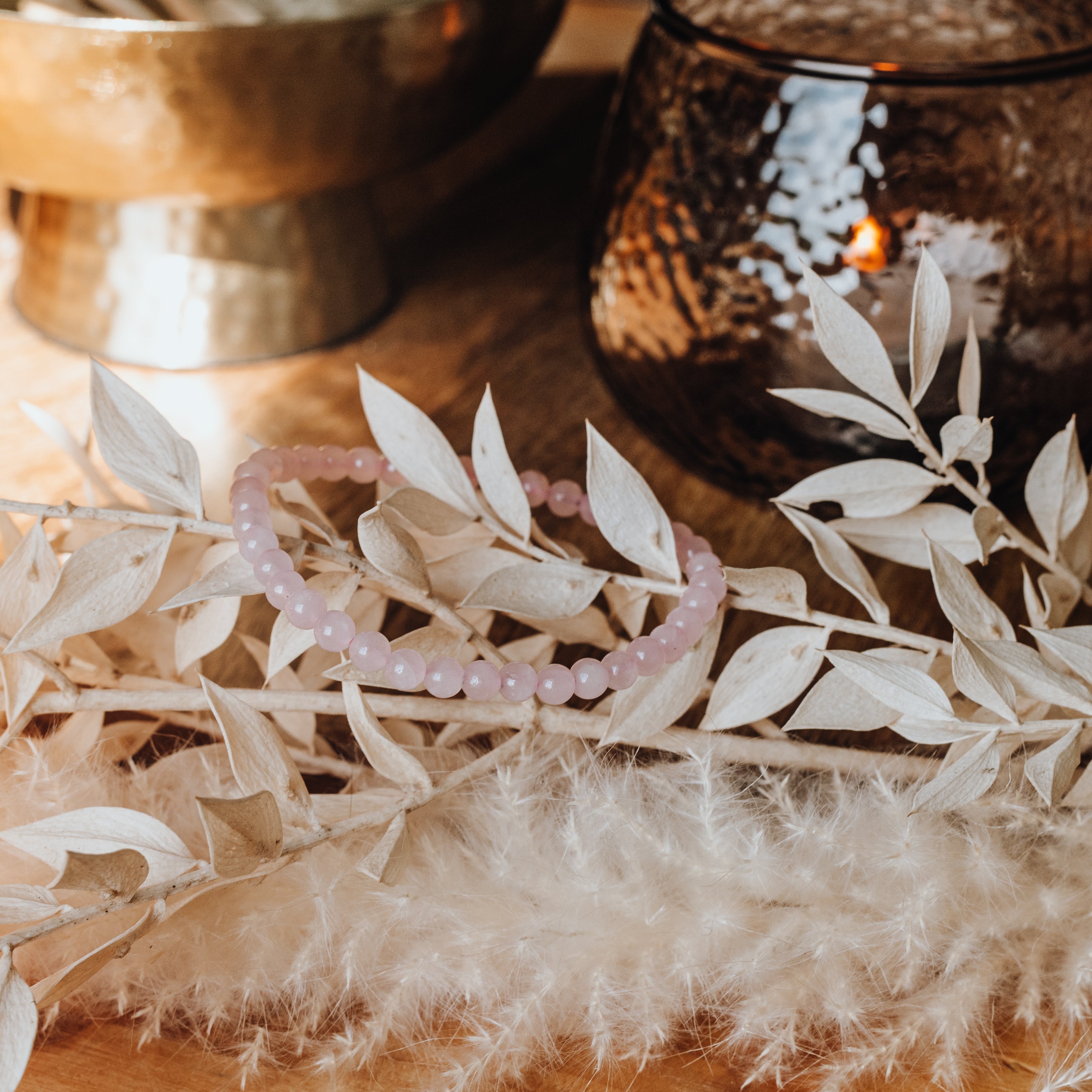 Rosenquarz Armband - Ich bin genug