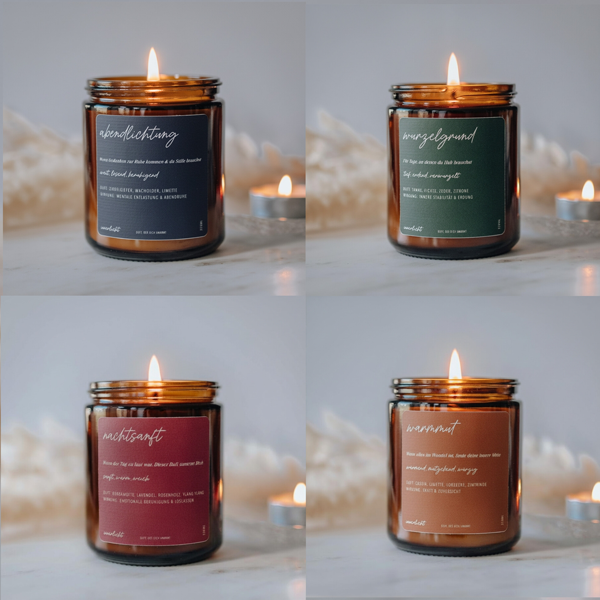 Innerlicht Ritual Set - 4 Aromakerzen für dein Nervensystem