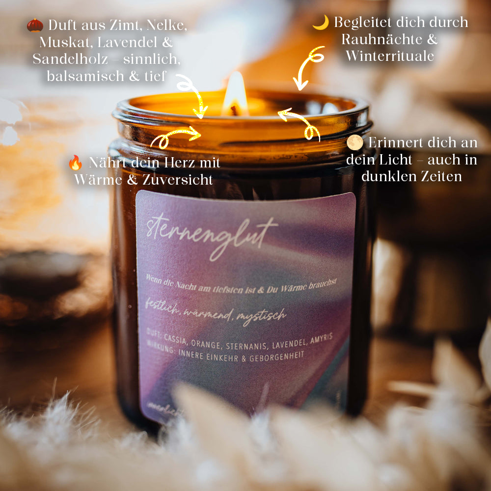 Sternenglut – Duftkerze für Licht im Dunkeln &amp; magische Winternächte