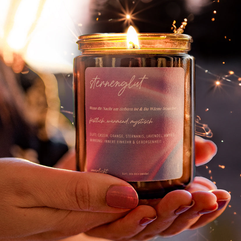 Sternenglut – Duftkerze für Licht im Dunkeln &amp; magische Winternächte
